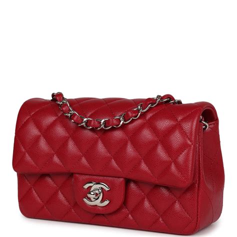 chanel mini red caviar